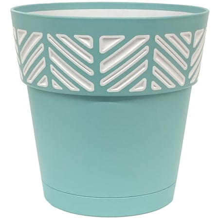 Deroma Deroma Mosaic 7.49 in. H X 8 in. D Resin Vaso Save Planter Teal 9E82ZFZ029